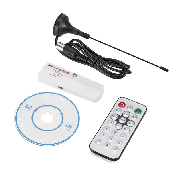 

White FM HDTV TV Tuner Receiver Stick RTL2832U+USB2.0 Digital DVB-T SDR+DAB+R820T N6L1