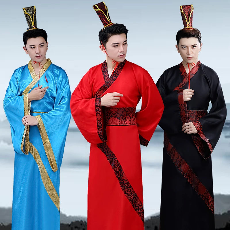 

Wholesale Real Silk Robe Movie Clothes Men Hanfu Chinese Traditional Ancient Costume DL2864