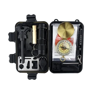 Emergency Survival Kit 11 in with Outdoor Survival Gear Tool with Survival Bracelet|Folding Knife| Compass| Emergency Blanket