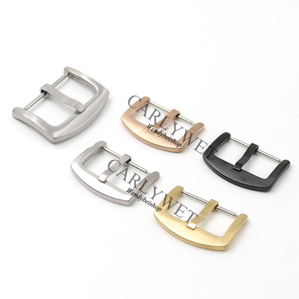 

CARLYWET 18 20 22 24mm Wholesale New Men Women 316L Stainless Steel Brushed Matt 3mm Tang Tongue Pin Buckle For Watch Strap, Silver/gold/black/rose gold