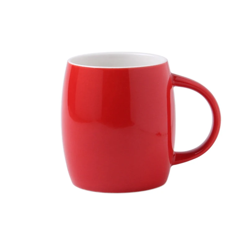 

no MOQ 1 pc white etching laser engraved logo printing cheap price red color china ceramic mug cup with handle, As color page