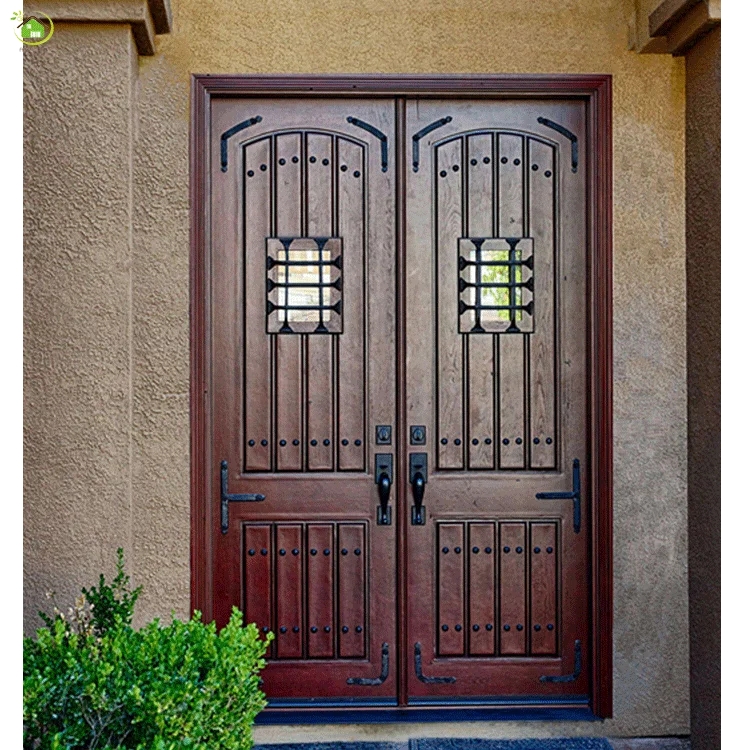 Puertas Dobles De Madera Maciza De Teca - Buy Puertas Dobles De Madera