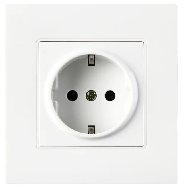 New Design Euro Type Wall Socket 1 Gang Earthed Schuko Socket Outlet Pc