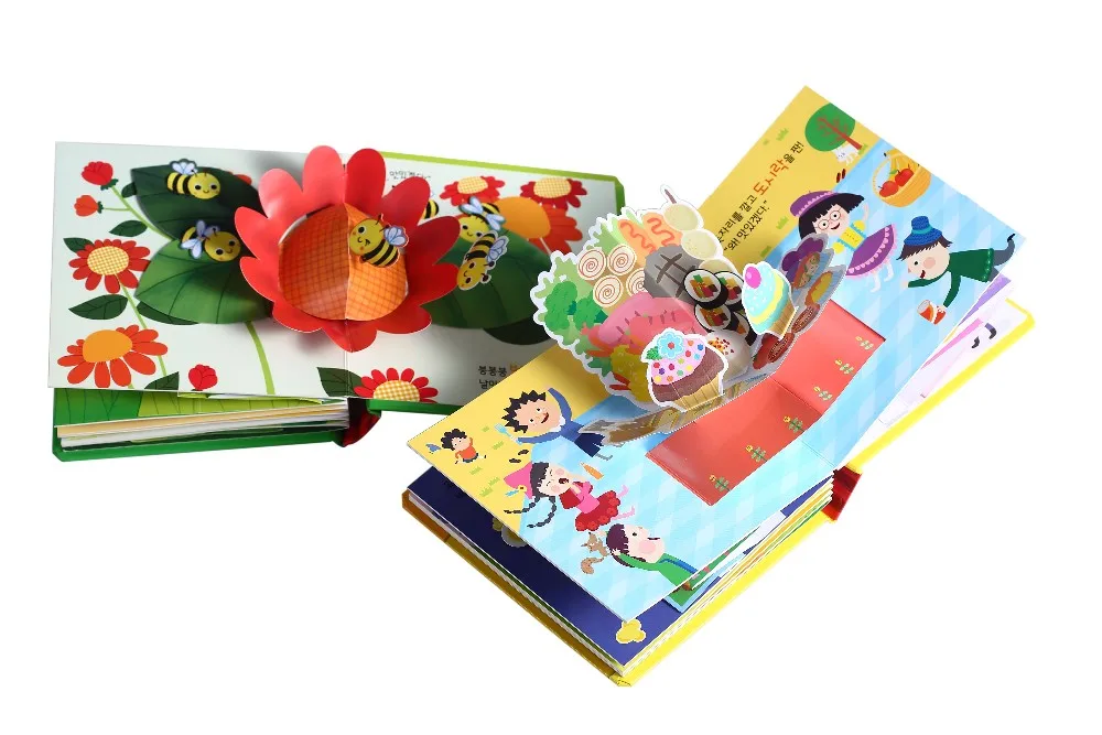 
Pop up hardboard books fairy tale English story children book printing service for babies 