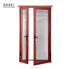 Double leaf tempered glass office entry doors