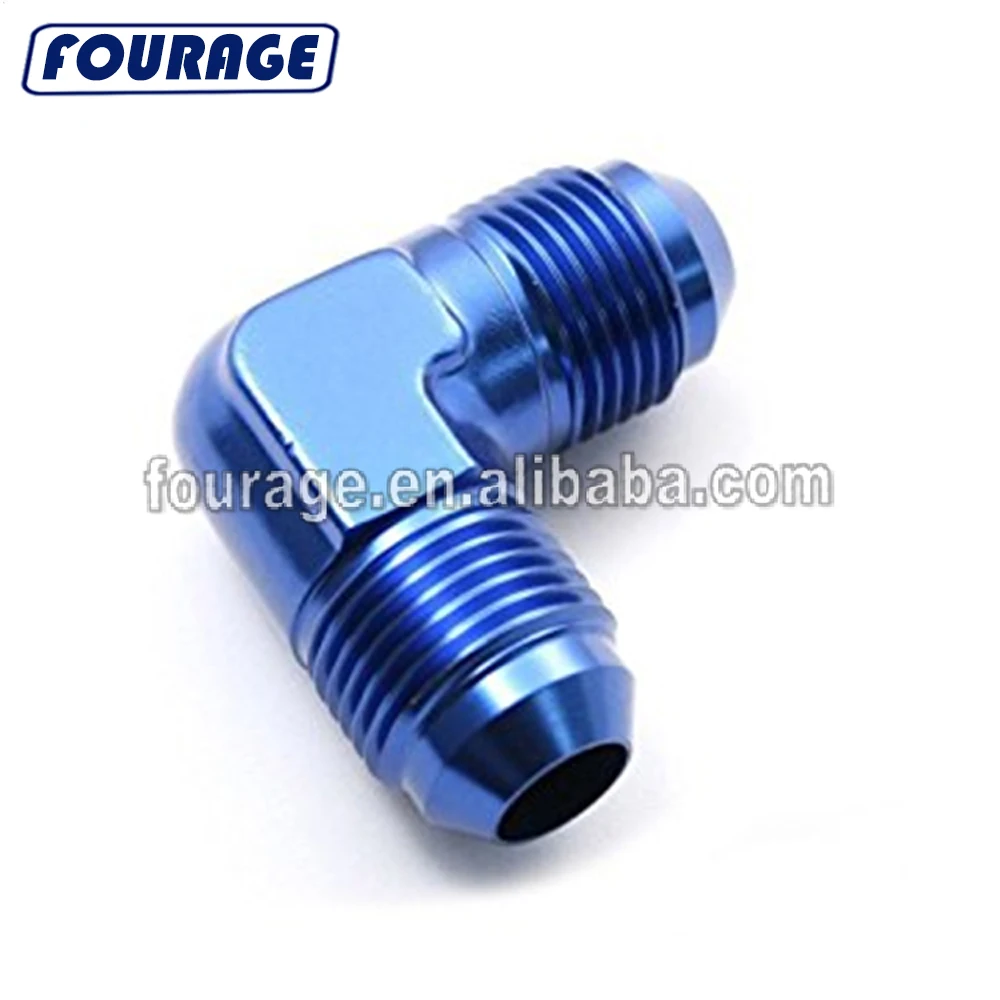 Aluminum 90 Degree Elbow One Piece Full Flow 4AN to 1//8 NPT Forged Male Flare Coupling Pipe Union Fittings Black