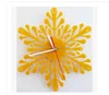Eco-friendly Leave shape yellow acrylic wall clock