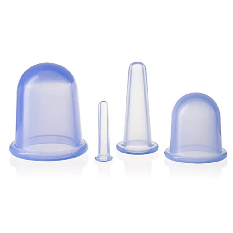 
Chinese anti cellulite fat reducing facial Cup 4 pieces therapy body massage silicone cupping set  (60798751011)