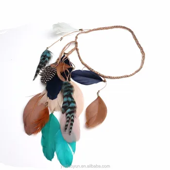 Handmade Desert Child Hippie Perfect Twist Tribal Native American Handmade Desert Child Hippie Perfect Twist Tribal Native American Feather Boho Hair Band