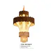 Zhongshan Droplight Luxury Creative Light with Amber Crystal Beads Curtain Crystal Pendent Lamp