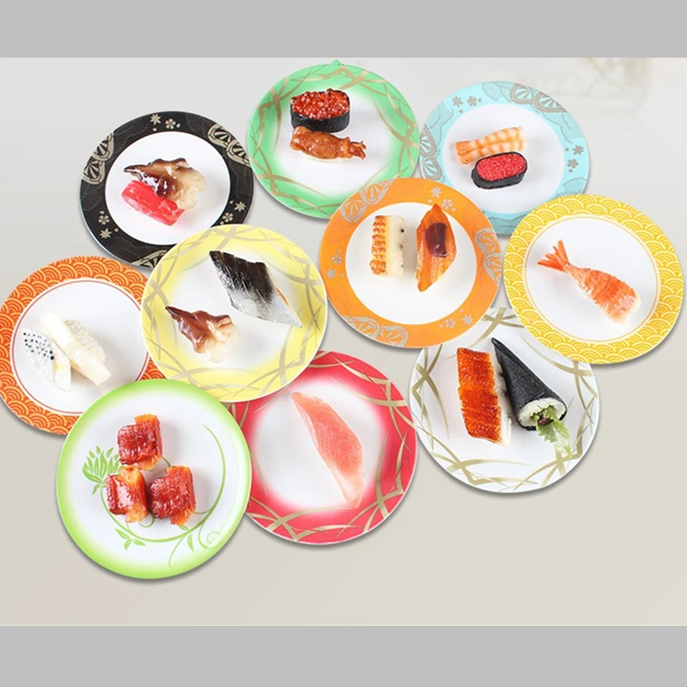 Japanese Food Beautiful Design Reusable Melamine Sushi Plate Round