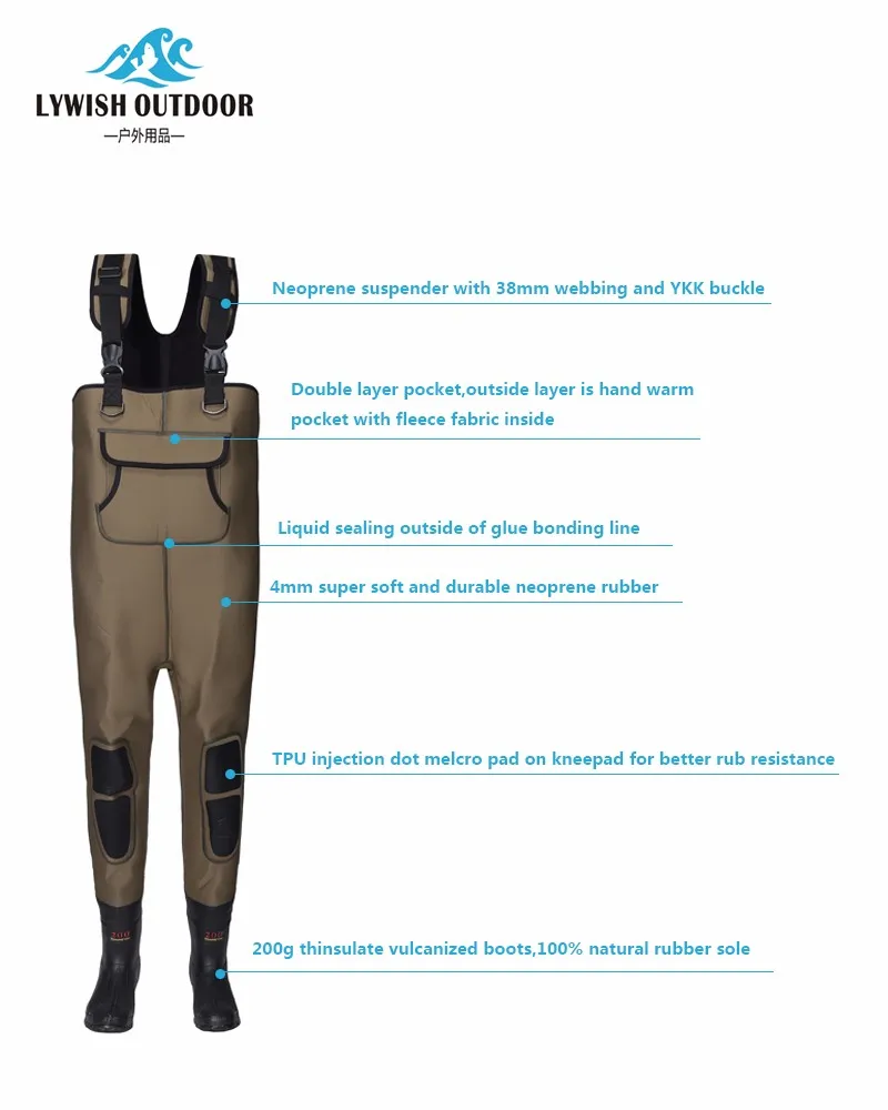 Neoprene Waders 4mm Neoprene Fishing Waders Rubber Boots Work Waders ...