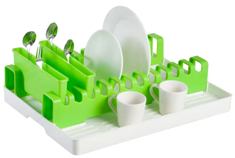 Detachable Plastic Kitchen Dish Rack With Plate Rack And Drying Shelf