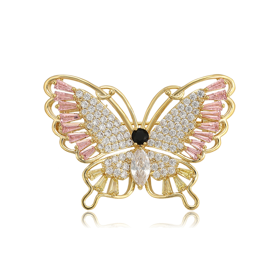 

brooches 249 xuping hot sale Colored stone butterfly shape brooch
