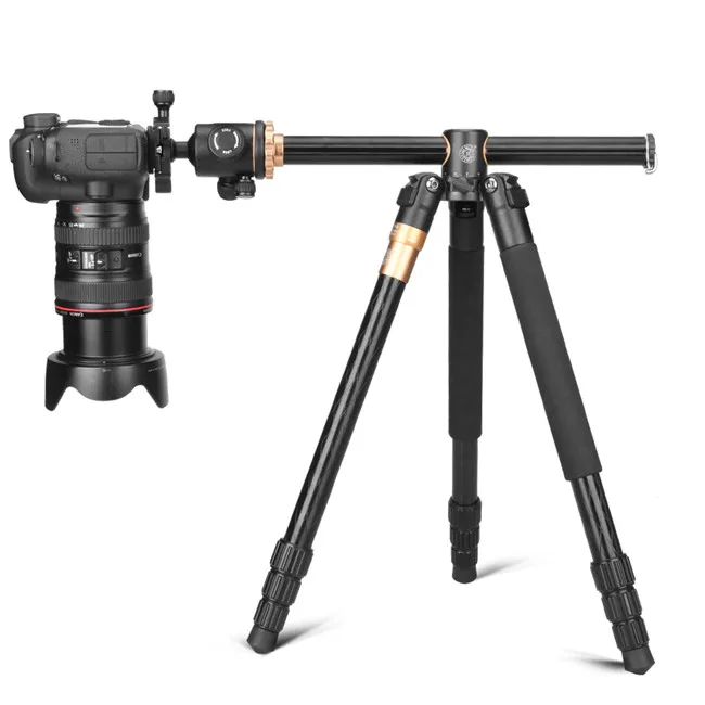 

Multifunction Aluminium Q999H Horizontal Center Column Mechanism Camera Tripod for DV DSLR, Black