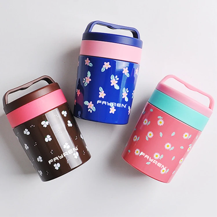 

FAYREN wholesale double wall stainless steel vacuum flask 500ml food thermos container for hot food, Customized