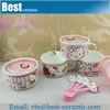 hello kitty ceramic soup bowl with spoon & plate