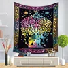 Indian Hippie Bohemian Watercolor Elephant With Tree Of Life Tapestry Wall