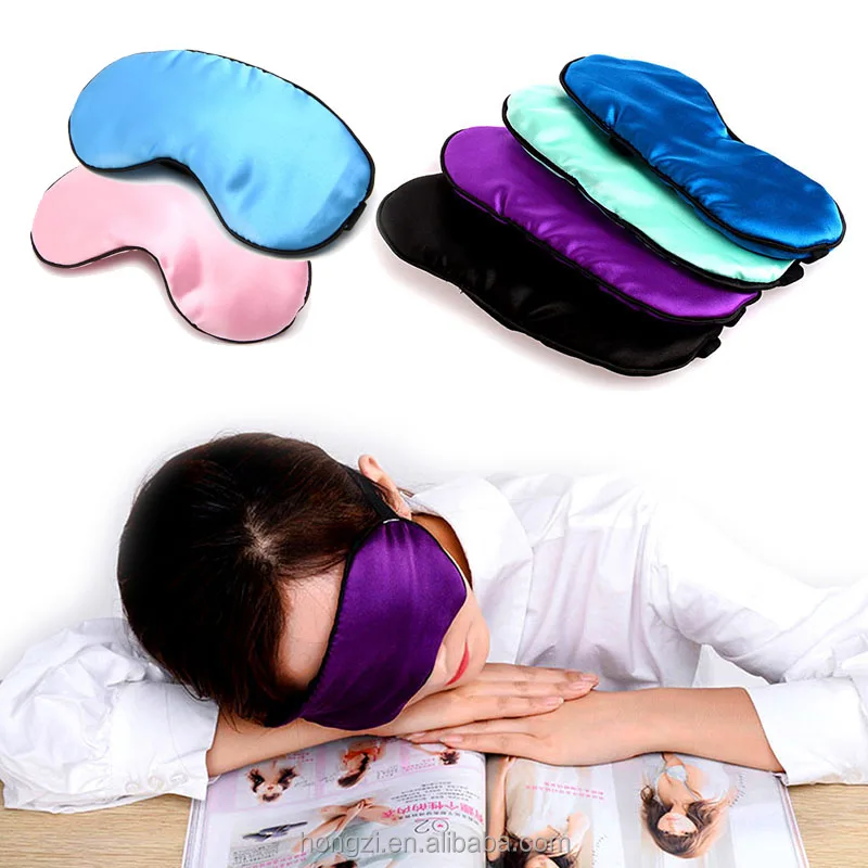 

Manufacturers wholesale 9 Colors Pure Silk Sleep Eye Mask Padded Shade Cover Travel Relax Aid Blindfold, : purple/dark blue/light blue/black/pink/green/beige/grey/hot pink