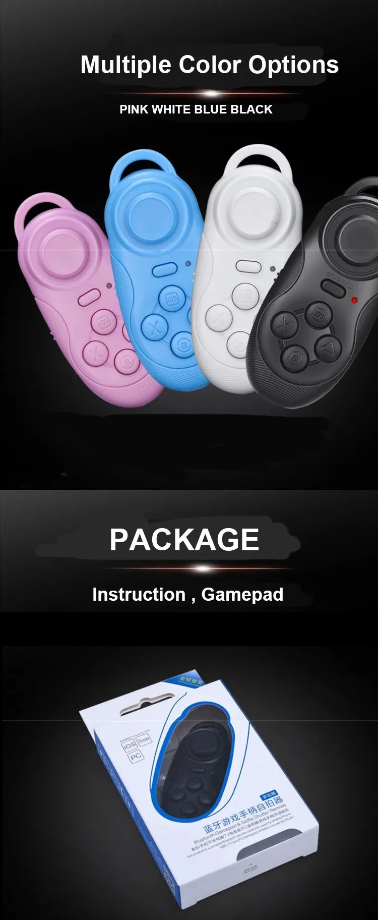 accept small order mini Wireless Bluetooth Game Controller Joystick for Android / iOS for iPhone ,mini joystick gamepad