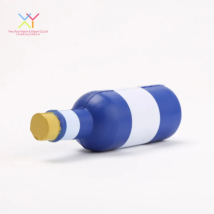 Wholesale promotional gift trendy style wine bottle shape pu anti stress ball