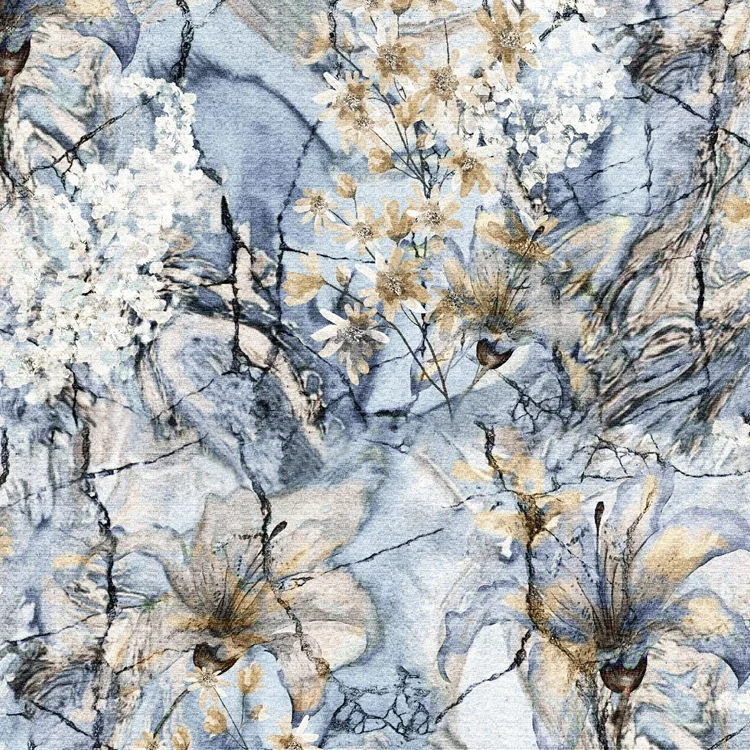 

Factory price custom design digital print floral elastic satin fabric