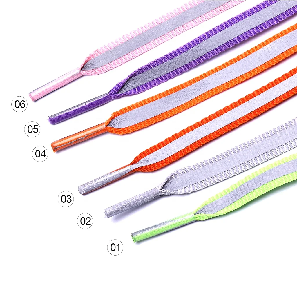 

3M Reflective Safety Flat Laces - Basketball Running Sneakers Reflective Athletic Shoelaces - 3m shoelace, Picture color or custom color