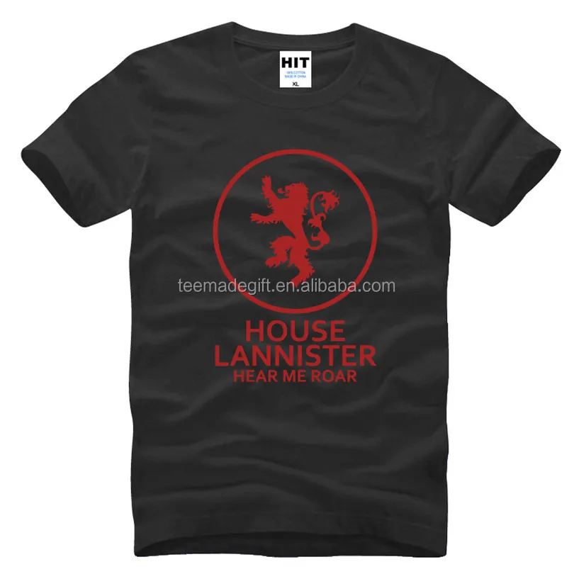 
Fashion cool custom mens printing game of thrones design t shirt 