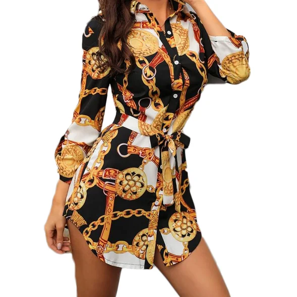

QF0505 Wholesale 2019 spring fashion printed women's blouse