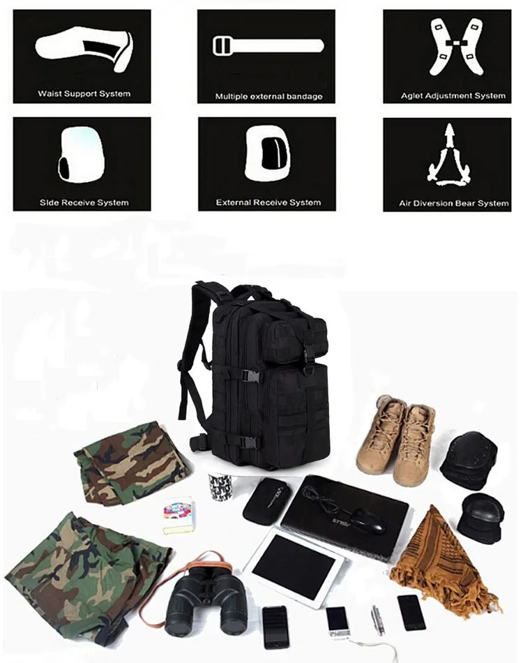 Outdoor Large Waterproof Highland Tactical Medical Backpack,Custom