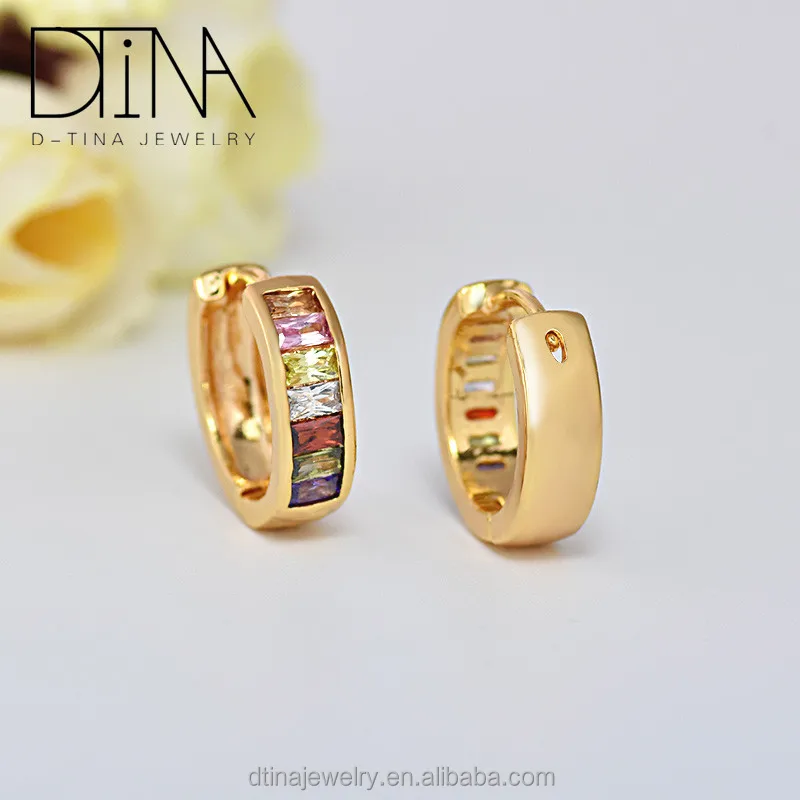 

Mexico 2019 fashion jewelry 18k gold zircon earring jewelry, Golden