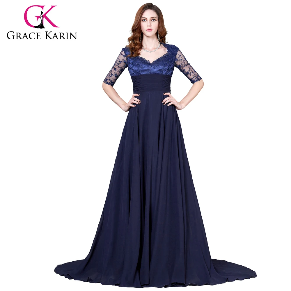 Rahmat Karin Formal Chiffon Navy  Blue  Elegant Panjang 