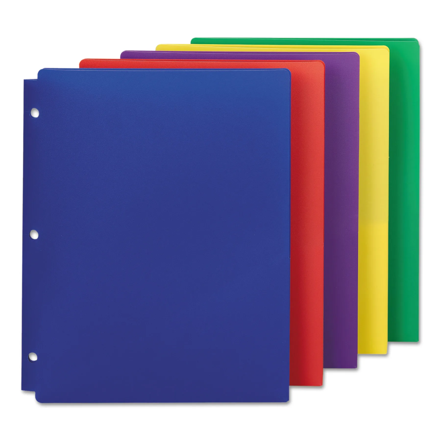 
Two-Pocket Heavyweight Poly Portfolio Folder with Three-Hole Punch Plastic File Folder with 2 Pockets Office Supplies 
