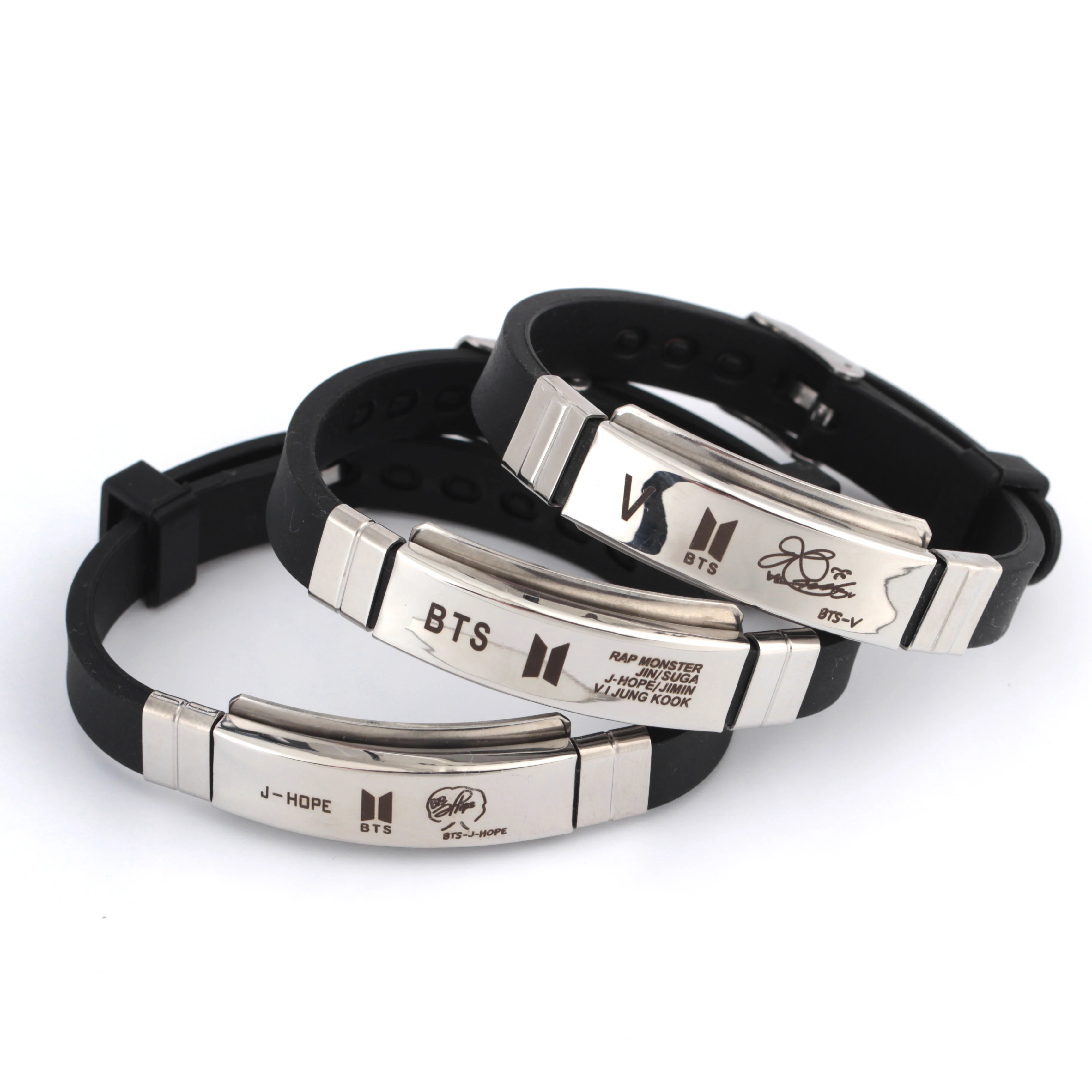 

Hot Sale Popular Men Wristband K-POP BTS Bulletproof Boy Scouts GOT7 Fashion Design Bracelet