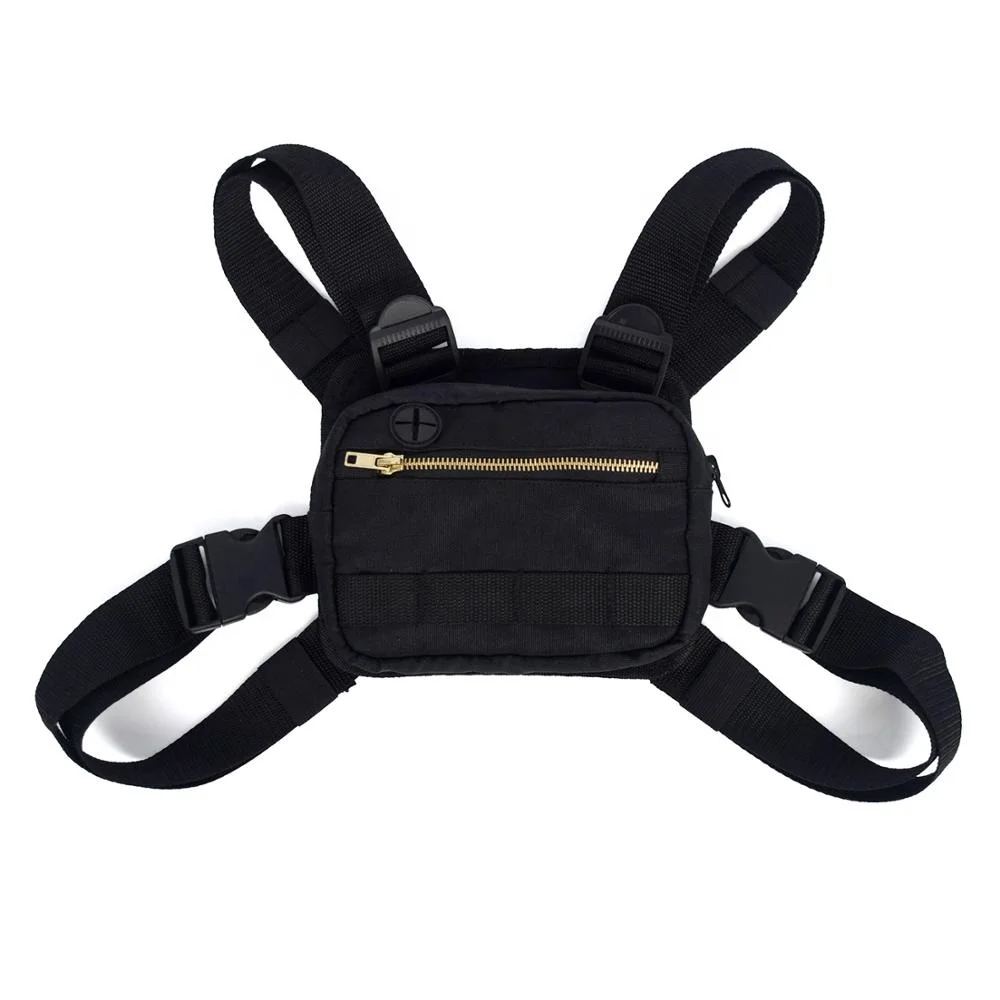 Black 1000d Nylon Tactical Chest Rig Bag Pouch With Zipper And ...