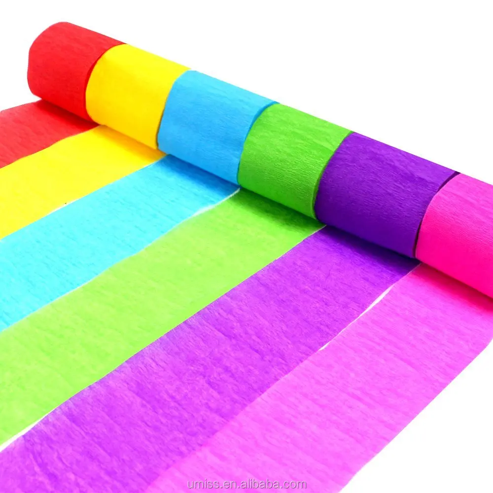 Crepe Paper Roll Decorative Craft Streamer For DIY Gift Wrapping Paper, Rollos D