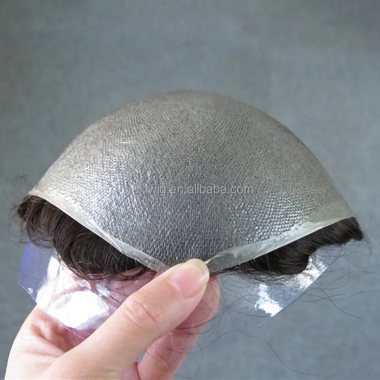 

Ultra Thin Skin 0.02-0.03mm V-looped 100%Real Human Hair Men Toupee in stock