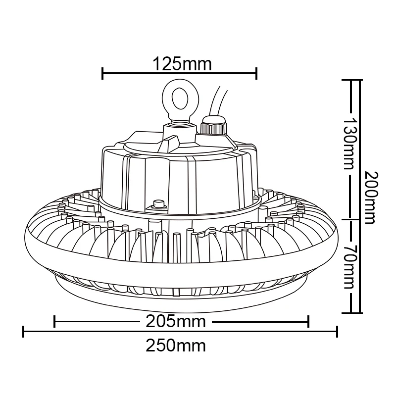 Industrial LED High Bay Retrofit 100w 150w 200w 120lm/w UFO industrial led high bay light