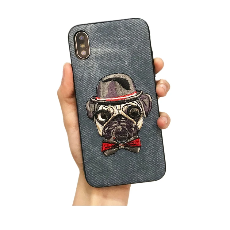 

New Fashion Embroidered 2D 3D Animal Mobile Phone Case For Iphone X