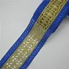2018 Multi Color Gold Thread Floral Embroidery African Lace Trim Scalloped Design