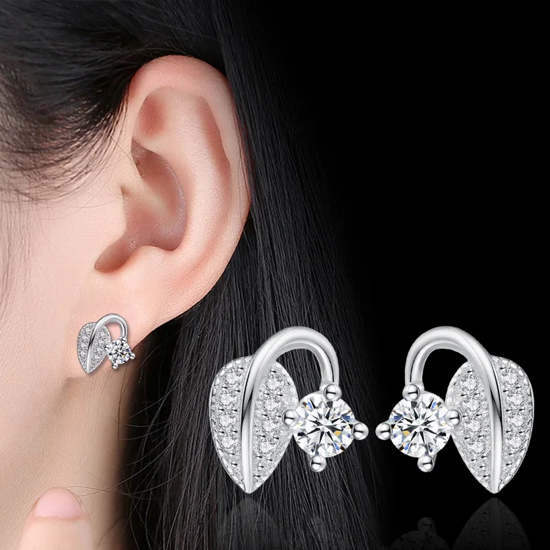

2017 new full zircon Leaf earring for women, N/a
