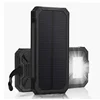 Solar Chargers 20000mAh Portable Dual USB Solar Battery Charger External Battery Pack Phone Charger Power Bank with Flashlight