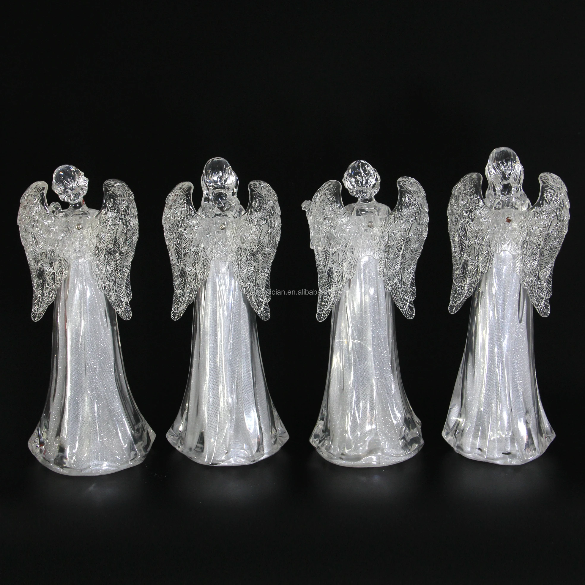 High Quality Led Light Acrylic Angel Ornament And Cracked Led Glass