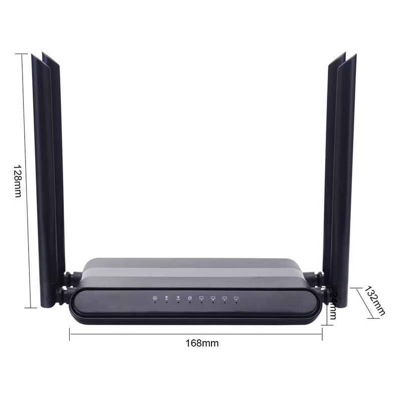 

802.11ac Dual Band Gigabit WAN And LAN Ports 1200Mbps IPQ4019 Wireless Wifi Router With SIM Card, Black