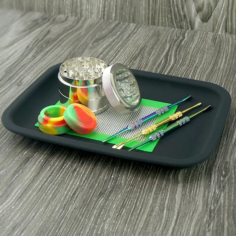 Popular Custom Logo Weed Smoking Accessories Silicone Rolling Dab Tray