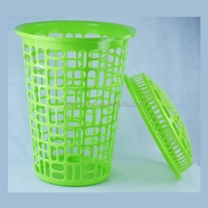 Round Shaped Large Plastic Laundry Basket With Lid 72l Buy Colored