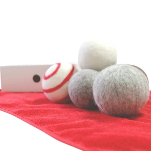 Image of 6 pack fabric softener pure wholesale cotton new zealand wool dryer balls organic