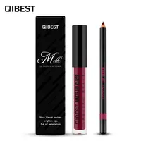 

Qibest private label liquid lipstick matte vegan lip gloss and liner