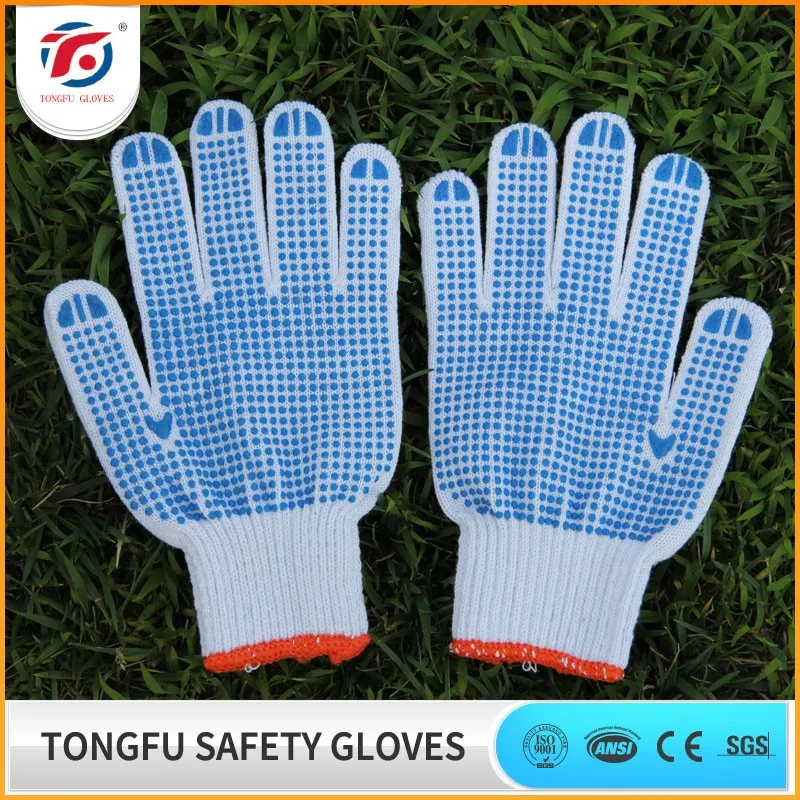 Cotton Gloves With Pvc Wave Dots/latex Coated Working Gloves En388 ...