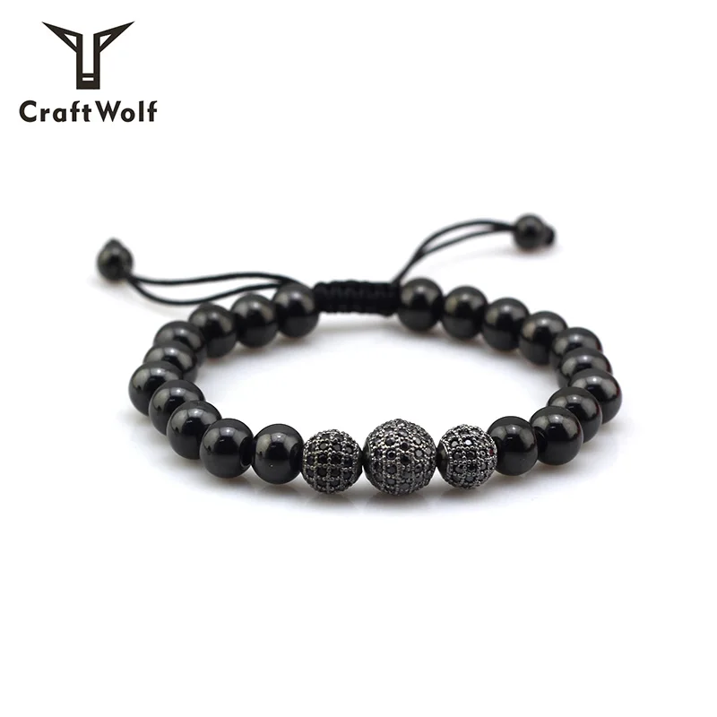 

Craft Wolf Hand Made Handmade Jewelry Bead Stainless Steel Mens Bracelet, Gold, rose gold, silver, gun gray